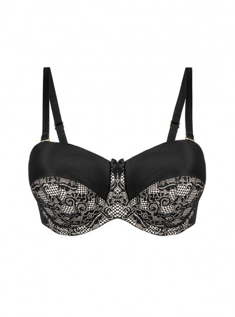 Soutien-gorge bandeau Superfit Lace Noir - Charnos