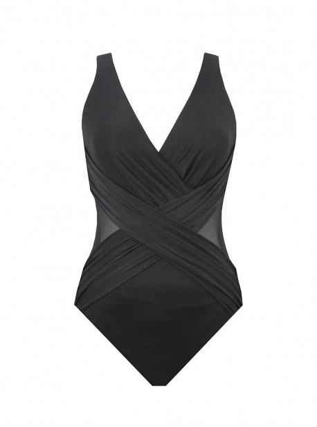 Maillot de bain gainant Crossover Noir - Illusionists - "M" - Miraclesuit swimwear