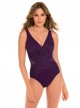 Maillot de bain gainant Crossover Prune - Illusionists - "M" - Miraclesuit swimwear