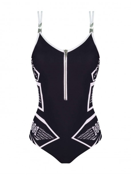 Maillot de bain sculptant 1 pièce - Diana Zip - City Shore - Miradonna
