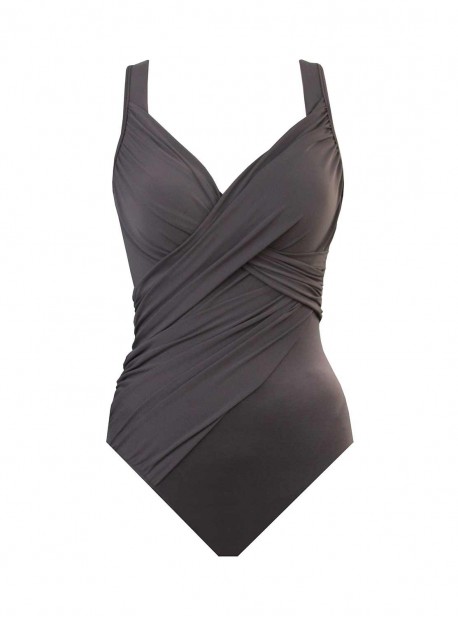 Maillot de bain gainant Revele Gris - Rock Solid - "M" - Miraclesuit Swimwear