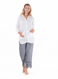 Chemise manches longues blanche - Positano - Iconique
