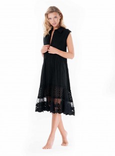 Robe sans manche brodées noire - Positano - Iconique