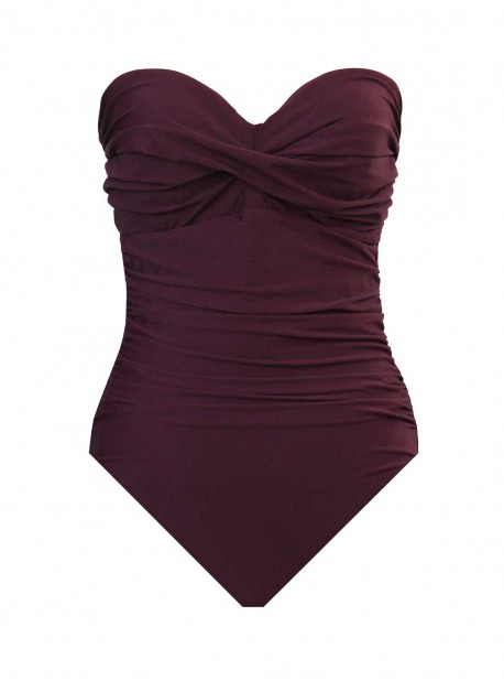 Maillot de bain gainant Madrid Bordeaux - Rock Solid - "M" -Miraclesuit Swimwear   