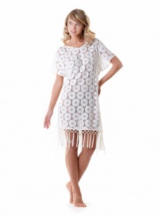 Robe dos-nu à franges blanche - Boho Net - Iconique