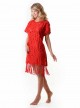 Robe dos-nu à franges rouge - Boho Net - Iconique
