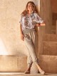 Top manches courtes col chemise imprimé Marron - Casablanca - Iconique	