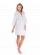 Robe chemise imprimée feuille Blanche - Portofino - Iconique	