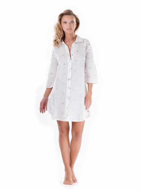 Robe chemise Blanche - Portofino - Iconique	