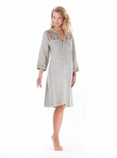 Robe col brodé Mao Sable - Sandry Beach - Iconique