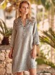 Robe col brodé Mao Sable - Sandry Beach - Iconique	