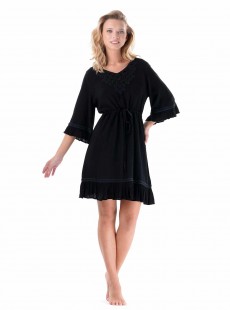 Robe à volants lacée à la taille Noire - Sahara Nights - Iconique	