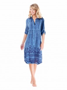Robe chemise mi-longue Denim - Indigo Pool - Iconique