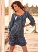 Kaftan manches longues Dennim - Indigo Pool - Iconique