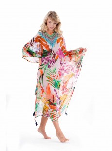 Poncho Midi Fleuris Multicolore - Fuego - Iconique
