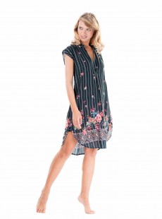 Robe chemise  sans manche Multicolore - Flora - Iconique