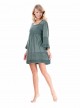Robe courte col carré Bleu vert - Selva - Iconique