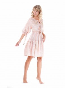 Robe blouse manches 3/4 Rose - Selva - Iconique