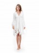 Robe mi-longue brodée Blanc - Odissey - Iconique