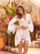 Robe mi-longue brodée Blanc - Odissey - Iconique