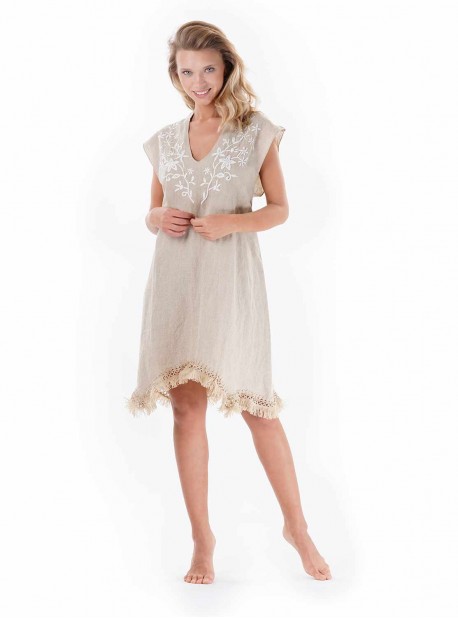 Robe brodée à franges Doré - Gold Dust - Iconique