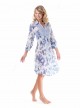 Robe chemise mi-longue à fleurs Bleu et Blanc - Sicily - Iconique