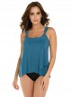  Tankini Dazzle Bleu Canard - Razzle Dazzle - "M" -Miraclesuit Swimwear
