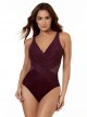 Maillot de bain gainant Crossover Bordeaux - Illustionists - "M" -Miraclesuit Swimwear
