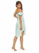 Robe de plage bustier à volants Azura Pamela Bleu/Vert - PilyQ