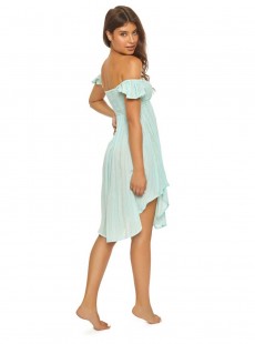 Robe de plage bustier à volants Azura Pamela Bleu/Vert - PilyQ
