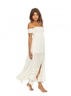 Robe de plage Longue bustier Water Lily Mishell Blanc - Pily Q