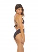 Maillot de bain 1 pièce Plongeant Riviera Selena Marron/Rose - PilyQ
