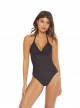 Maillot de bain 1 pièce Plongeant Coco Isla Marron - PilyQ	
