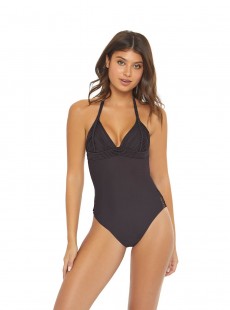 Maillot de bain 1 pièce Plongeant Coco Isla Marron - PilyQ	