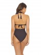 Maillot de bain 1 pièce Plongeant Coco Isla Marron - PilyQ	