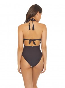 Maillot de bain 1 pièce Plongeant Coco Isla Marron - PilyQ	