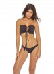 Haut de maillot de bain Bandeau Coco Smocked Marron - PilyQ
