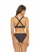 Haut de maillot de bain Triangle Coco Stitched Marron - PilyQ