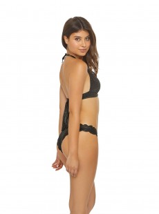 Haut de maillot de bain Triangle Réversible Twilight Seamless Wave Noir - PilyQ