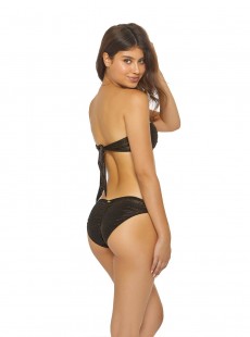 Haut de maillot de bain Bandeau Twilight Knot Noir pailletté - PilyQ