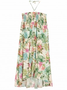 Robe de plage Paréo Tulum Carolina Imprimés fleuris - Pily Q