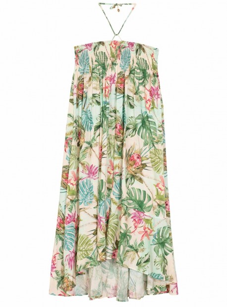 Robe de plage Paréo Tulum Carolina Imprimés fleuris - Pily Q