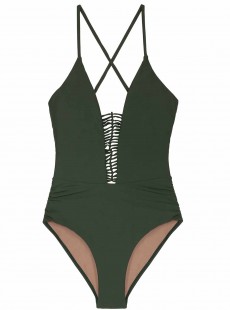 Maillot de bain 1 pièce Plongeant Envy Victoria Vert - PilyQ