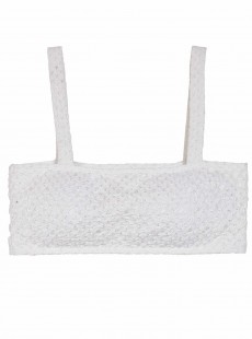 Brassière de bain à œillets Eyelet blanc - PilyQ