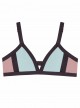 Haut de maillot de bain triangle Riviera Color Block Marron/ Bleu - PilyQ