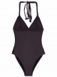 Maillot de bain 1 pièce Plongeant Coco Isla Marron - PilyQ