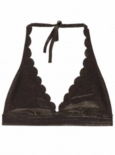 Haut de maillot de bain Triangle Réversible Twilight Seamless Wave Noir - PilyQ 