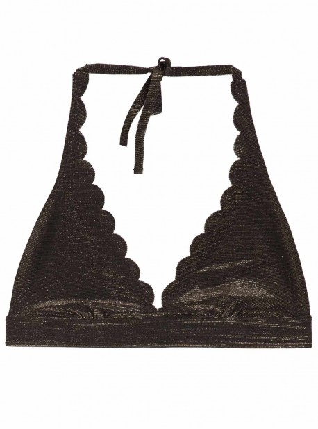 Haut de maillot de bain Triangle Réversible Twilight Seamless Wave Noir - PilyQ