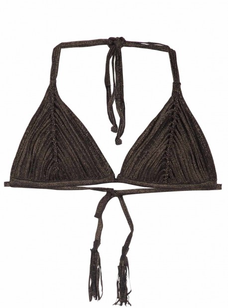Haut de maillot de bain Triangle Tour de Cou Twilight Isla Noir pailletté - PilyQ