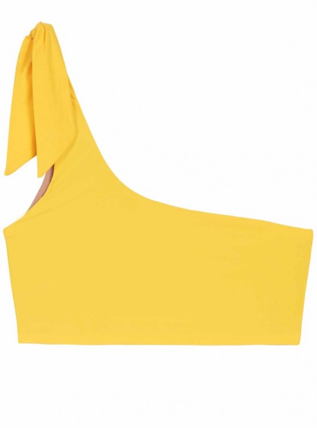 Brassière de bain asymétrique Marigold One shoulder Jaune - PilyQ
